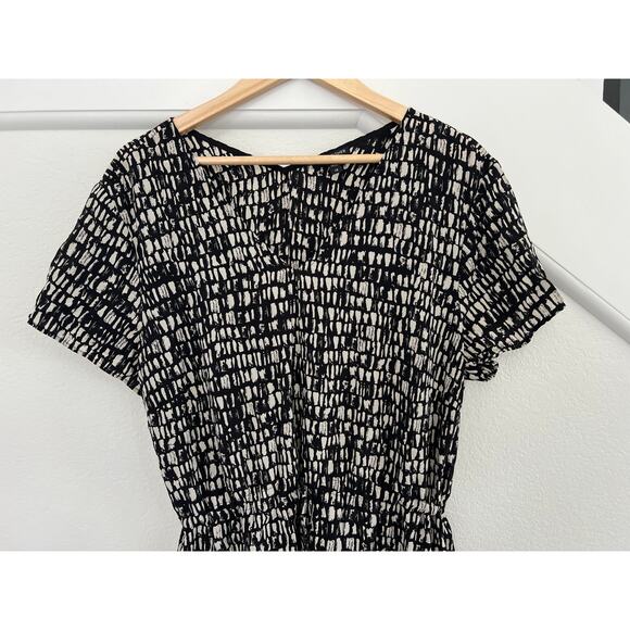 Eileen Fisher 100% Silk Mini Dress Womens 1X Black Boho Chic Artsy Miniamlist - Picture 10 of 15